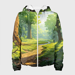 Куртка с капюшоном женская Fabulous forest, цвет: 3D-белый
