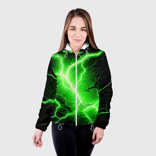 Женская куртка Color green black / 3D-Белый – фото 4