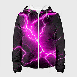 Куртка с капюшоном женская The color is pink and black, цвет: 3D-белый