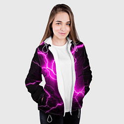 Куртка с капюшоном женская The color is pink and black, цвет: 3D-белый — фото 2