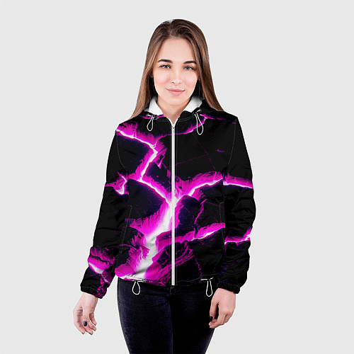 Женская куртка Color pink black / 3D-Белый – фото 4