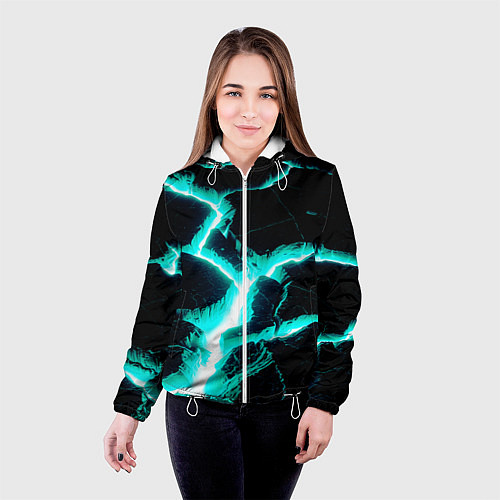 Женская куртка Color light blue black / 3D-Белый – фото 4