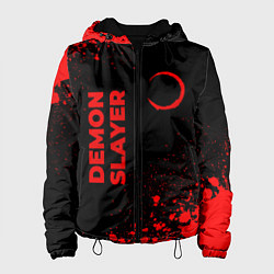 Женская куртка Demon Slayer - red gradient вертикально
