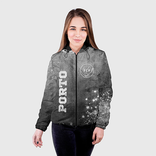 Женская куртка Porto - grey gradient вертикально / 3D-Черный – фото 4