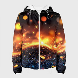 Женская куртка Оранжевое боке на черном