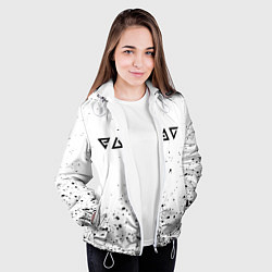 Куртка с капюшоном женская Ведьмак брызги красок, цвет: 3D-белый — фото 2