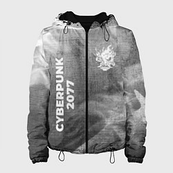 Женская куртка Cyberpunk 2077 - grey gradient вертикально
