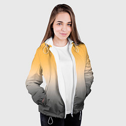 Куртка с капюшоном женская Бледный жёлто-серый градиент, цвет: 3D-белый — фото 2