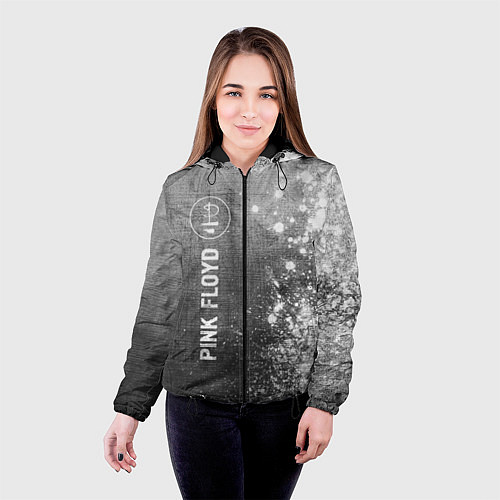 Женская куртка Pink Floyd - grey gradient по-вертикали / 3D-Черный – фото 4