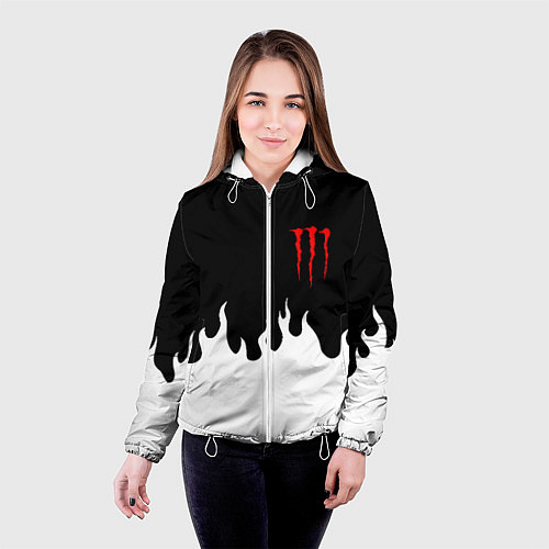 Женская куртка Monster energy red logo / 3D-Белый – фото 4