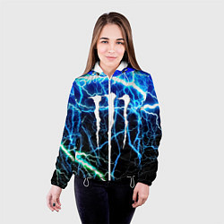 Куртка с капюшоном женская Monster energy electro, цвет: 3D-белый — фото 2