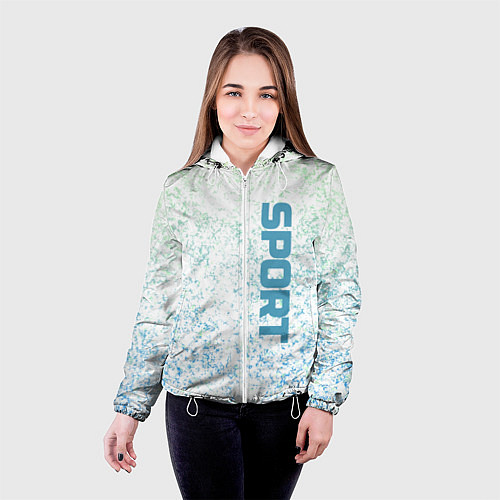 Женская куртка Sport бело-голубой / 3D-Белый – фото 4