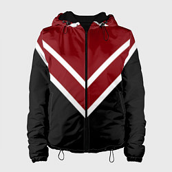 Женская куртка Красный с чёрным и белые полосы