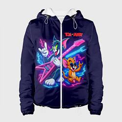 Женская куртка Том и Джерри рок музыканты - неоновое свечение