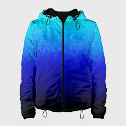 Женская куртка Градиент мозаика из голубого в чёрный