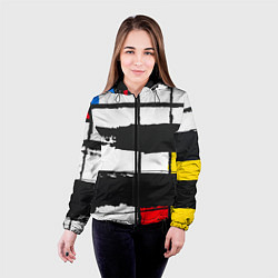 Куртка с капюшоном женская В стиле пита мондриана, цвет: 3D-черный — фото 2