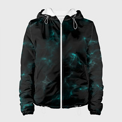 Куртка с капюшоном женская Color black turquoise, цвет: 3D-белый