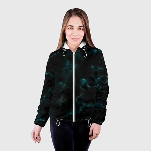 Женская куртка Color black turquoise / 3D-Белый – фото 4