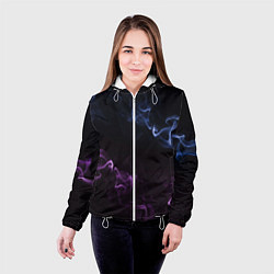 Куртка с капюшоном женская Color black blue pink, цвет: 3D-белый — фото 2