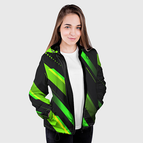 Женская куртка Color black green / 3D-Черный – фото 3