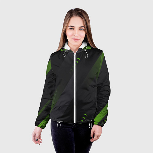 Женская куртка Color black green / 3D-Белый – фото 4