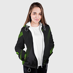 Куртка с капюшоном женская Color black green, цвет: 3D-белый — фото 2