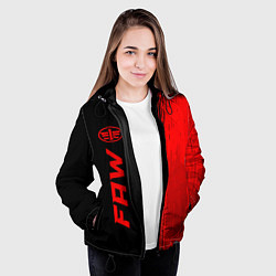 Куртка с капюшоном женская FAW - red gradient по-вертикали, цвет: 3D-черный — фото 2
