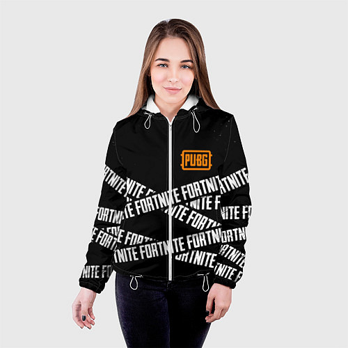 Женская куртка Fortnite x pubg / 3D-Белый – фото 4