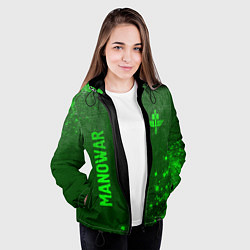 Куртка с капюшоном женская Manowar - green gradient вертикально, цвет: 3D-черный — фото 2