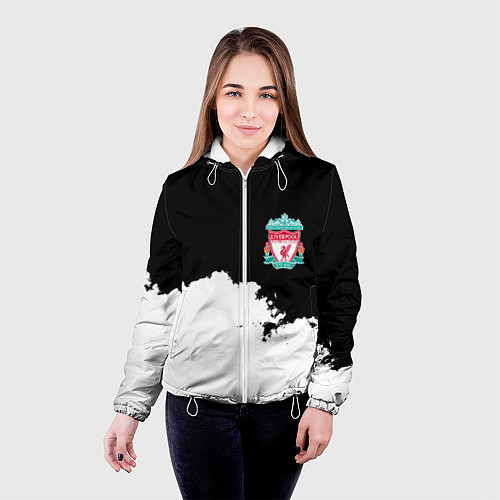 Женская куртка Liverpool черно белый / 3D-Белый – фото 4