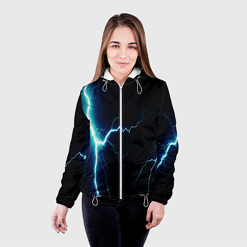 Женская куртка Lightning light blue / 3D-Белый – фото 4
