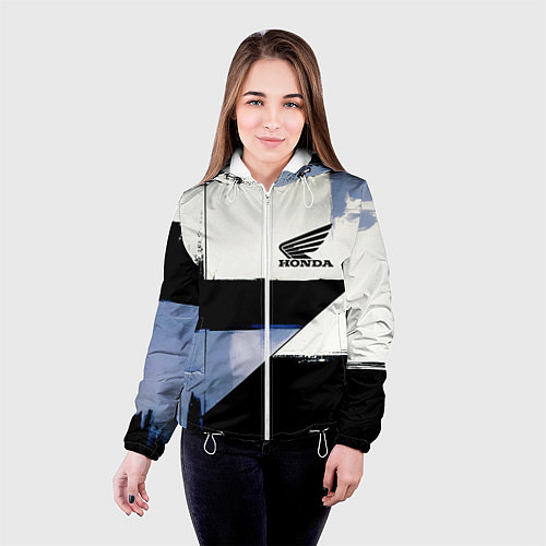 Женская куртка Honda логотип / 3D-Белый – фото 4