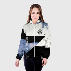 Куртка с капюшоном женская Volkswagen логотип, цвет: 3D-белый — фото 2