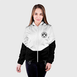 Куртка с капюшоном женская Borussia geometry, цвет: 3D-белый — фото 2