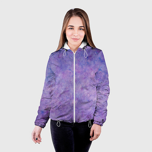 Женская куртка Фиолетовый свет фонаря / 3D-Белый – фото 4