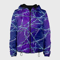 Женская куртка Проволока на сине-фиолетовом фоне - абстрактная те
