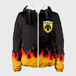 Куртка с капюшоном женская AEK fire hexagon, цвет: 3D-белый