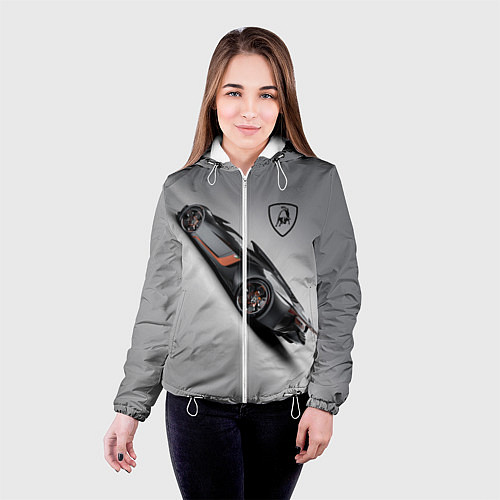 Женская куртка Lamborghini - racing car / 3D-Белый – фото 4