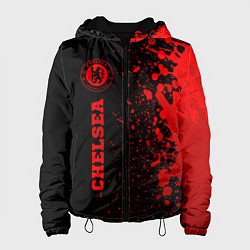 Куртка с капюшоном женская Chelsea - red gradient по-вертикали, цвет: 3D-черный