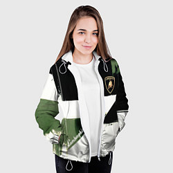 Куртка с капюшоном женская Ламборджини логотип, цвет: 3D-белый — фото 2