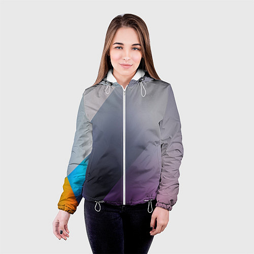 Женская куртка Color grey with stripes / 3D-Белый – фото 4