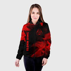 Куртка с капюшоном женская Elden Ring - red gradient вертикально, цвет: 3D-черный — фото 2