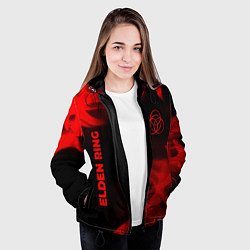 Куртка с капюшоном женская Elden Ring - red gradient вертикально, цвет: 3D-черный — фото 2