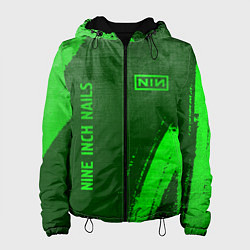 Куртка с капюшоном женская Nine Inch Nails - green gradient вертикально, цвет: 3D-черный