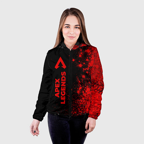 Женская куртка Apex Legends - red gradient по-вертикали / 3D-Черный – фото 4