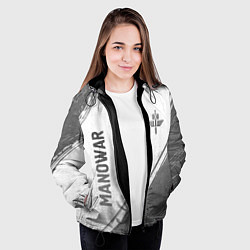 Куртка с капюшоном женская Manowar - white gradient вертикально, цвет: 3D-черный — фото 2