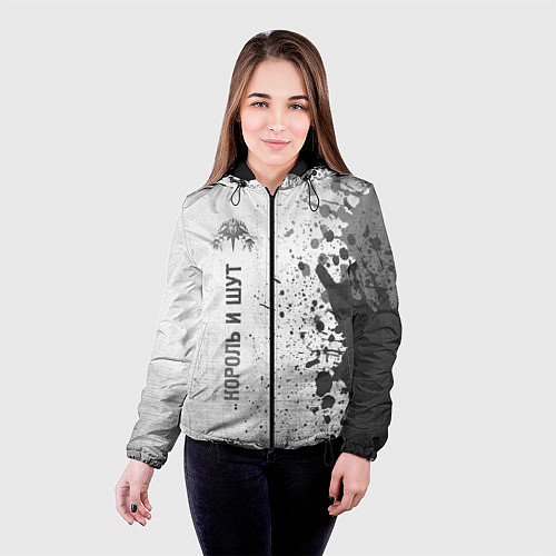 Женская куртка Король и Шут - white gradient по-вертикали / 3D-Черный – фото 4
