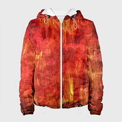 Женская куртка Абстракция - red paint strokes with splashes of ye