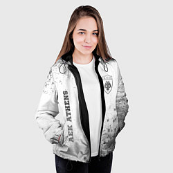 Куртка с капюшоном женская AEK Athens - white gradient вертикально, цвет: 3D-черный — фото 2