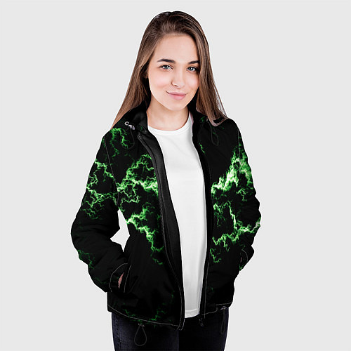 Женская куртка Lightning green glow / 3D-Черный – фото 3
